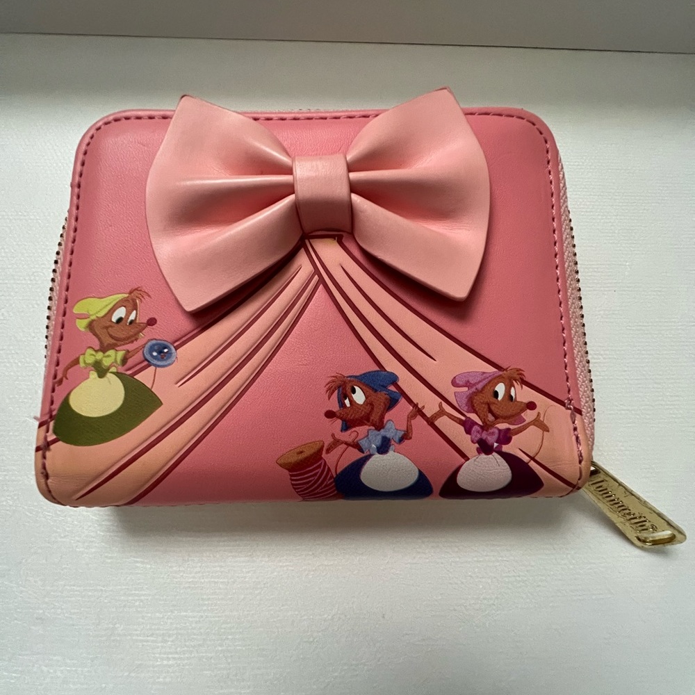 Loungefly Disney Cinderella Pink Dress Dancing Small Zip Wallet